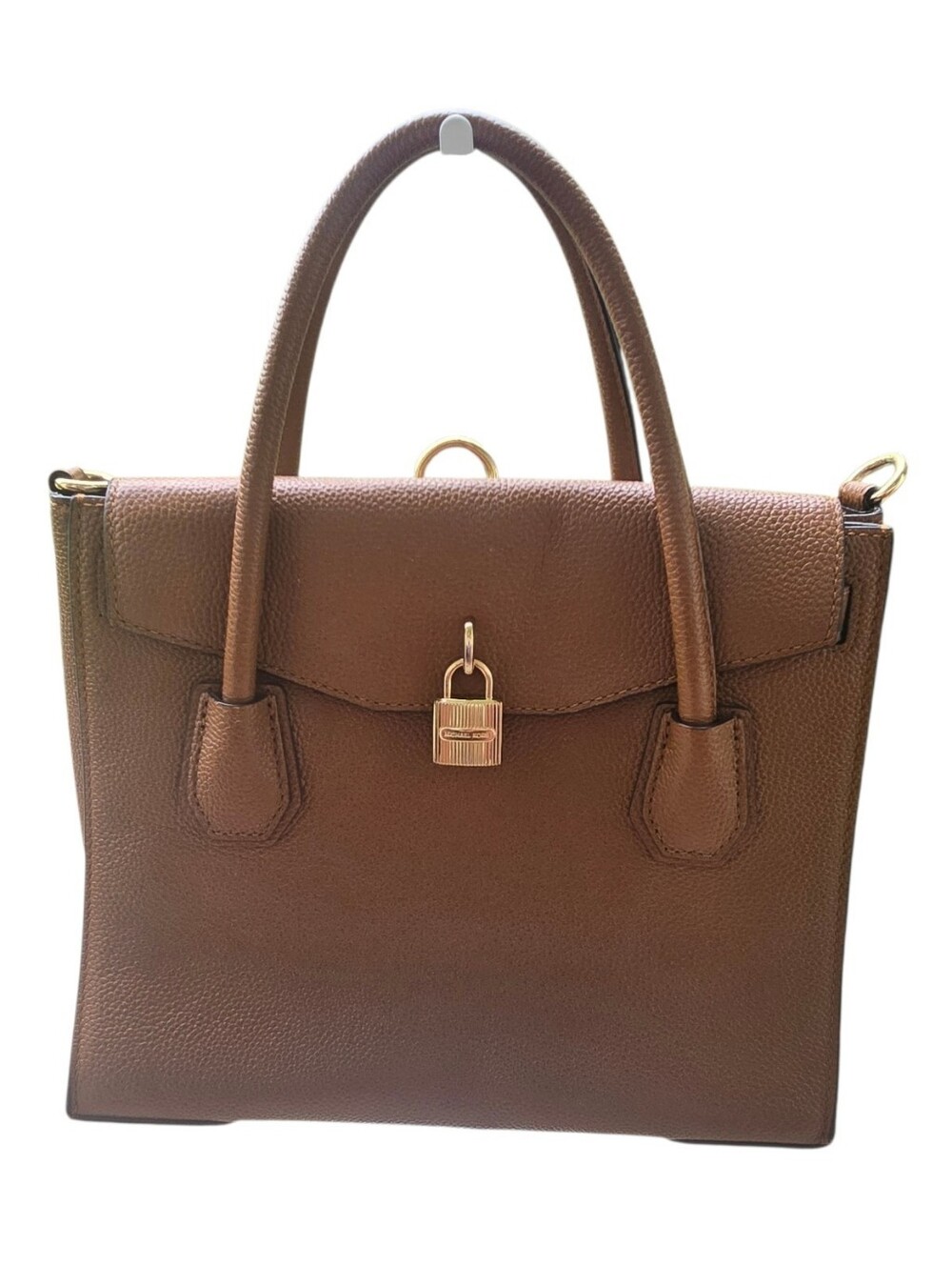 Michael Kors Convertable Satchel Caramel Brown Leather Quite Luxury - Picture 1 of 16